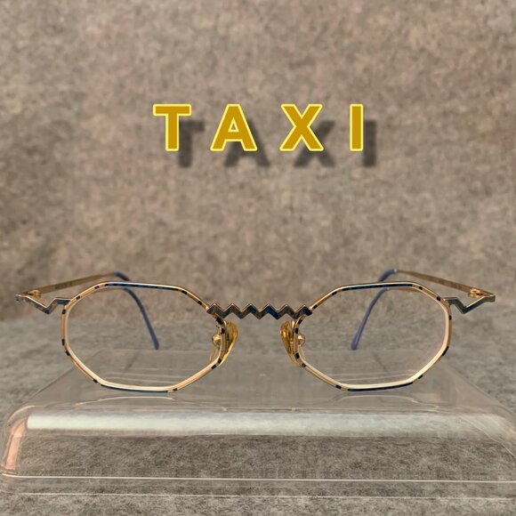 TAXI 251 Vintage Casanova Gold Blue Optical/Prescription Eyeglasses Frame - Picture 1 of 15